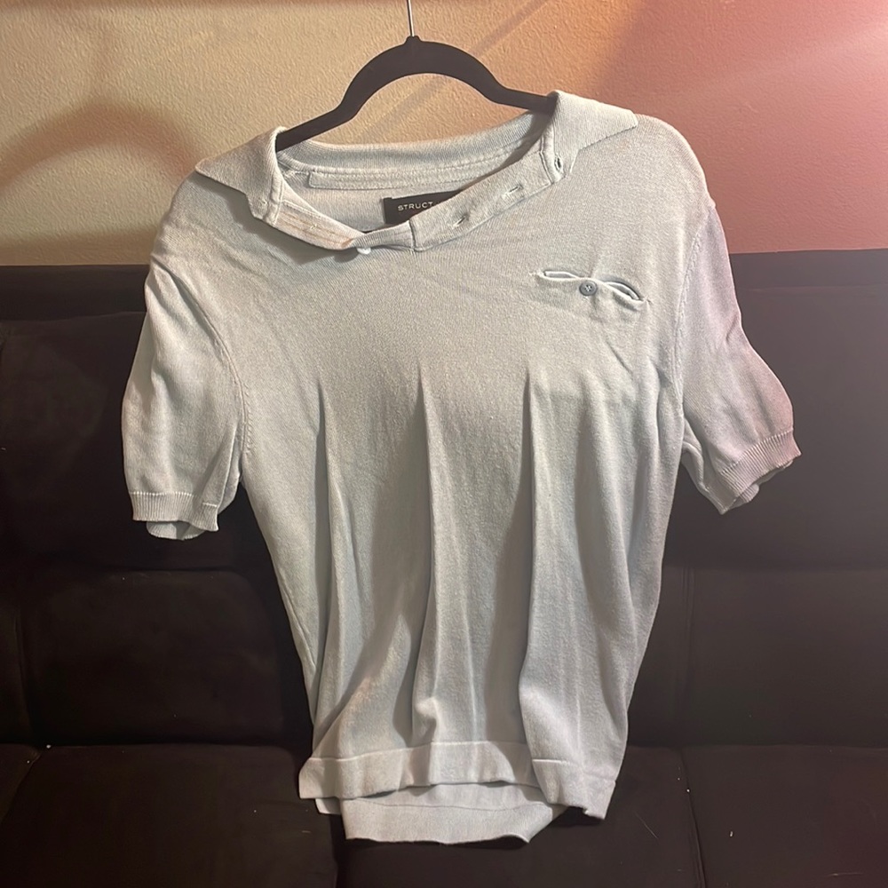 Structure Sim-Fit Men’s Polo Shirt (Size S, Light Blue, Like New)